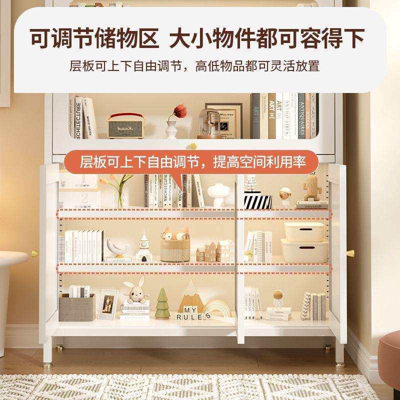 钢制餐边柜家用置物柜防尘酒柜客厅茶水柜厨房收纳柜储物铁皮柜子