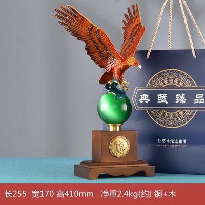 高档铜老图鹰中摆件大展宏装饰品客厅玄关式办公纯室装饰开业乔迁