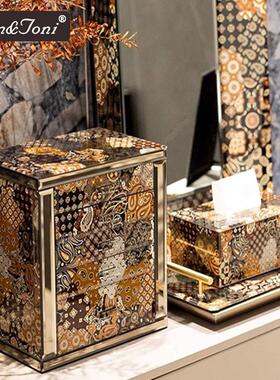 Men＆Joni 高档超大号首饰盒桌面收纳纸巾盒相框装饰品摆件高级感