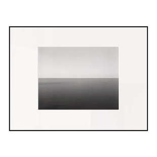 风景摄影装饰画 极简黑白挂画 海 杉本博司书房样板间现代风格