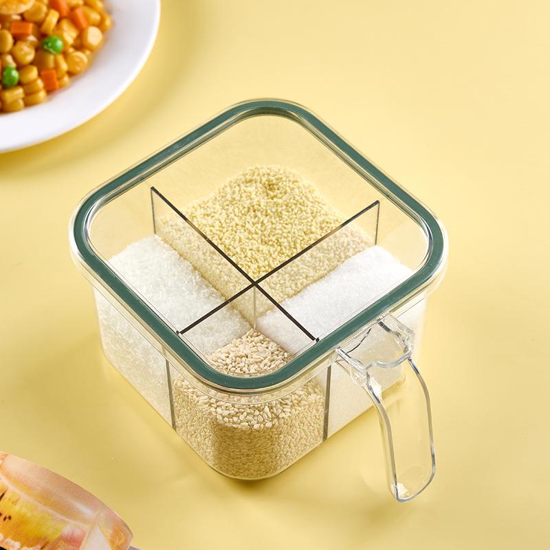 调料瓶罐四格日式料盒家用收佐料纳厨房密8860-4B封盐调罐调味塑