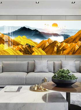 日照金山挂画沙发背景墙客厅玄关装饰画办公室金山靠山图装饰画