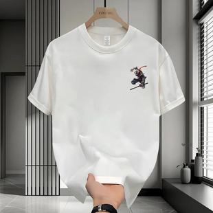 百搭宽松休闲街头个性 国潮T恤高端棉短袖 新款 夏季 圆领上衣 男装