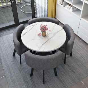 可省收纳空间餐谈桌家用小户型饭桌商洽桌合无品牌/椅组接待圆桌