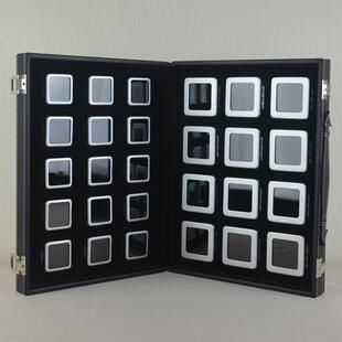 大容量透明高档金属裸钻盒裸石彩色宝石收纳展示盒子便携收藏展会