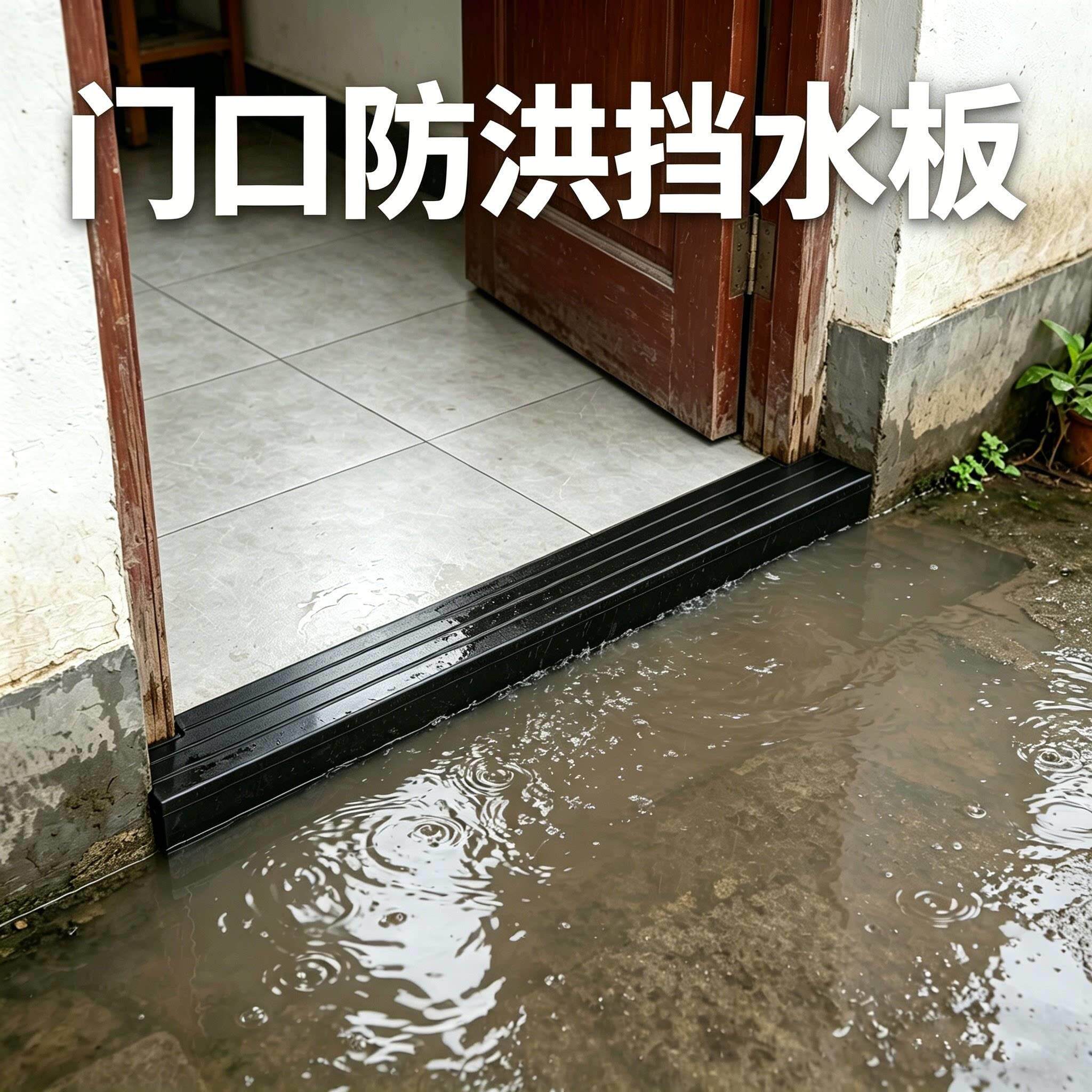 门口防洪挡水板自粘式门槛加高挡雨板防汛挡水条浴室隔水板海绵条