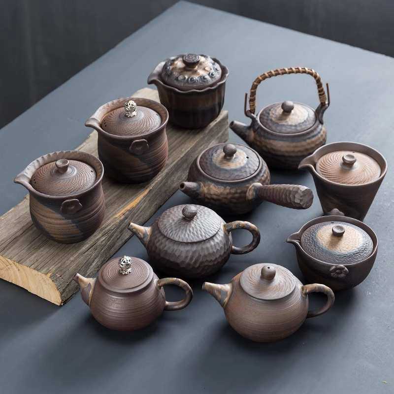 古早烧老岩泥石纹侧把陶瓷过滤泡茶壶功夫茶具手工家用复古泡茶壶,餐饮具,茶壶,淘宝优惠券,粉丝福利购,淘宝优惠卷