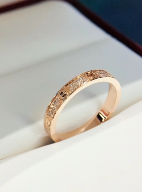 公价4.21w】99新卡地亚18k玫瑰满天星窄版戒指2.5mm正品二手