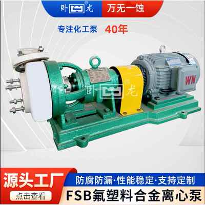 短支架衬氟离心泵卸酸打料泵酸洗化工泵工厂直销40FSB-20D