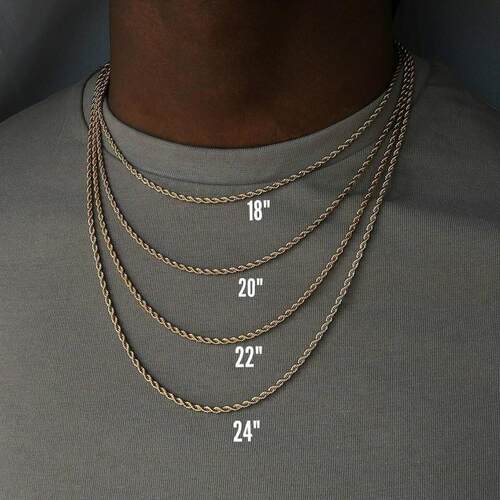 less Steel Figaro Cuban Chain Necklace For Men Women Jewelry