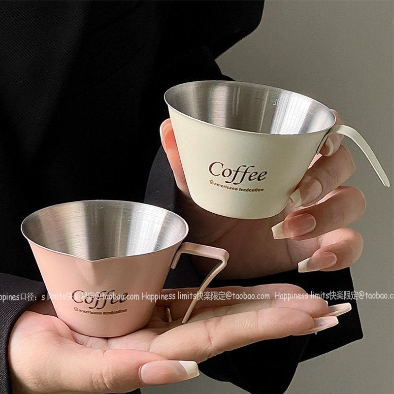 不锈钢美式浓缩coffee量杯盎司杯萃取杯接液杯咖啡机配件带刻度杯图片