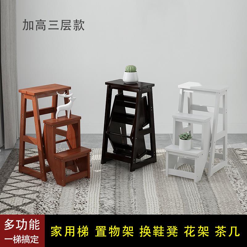 实木梯凳二三步家用折叠客厅室内多功能登高梯子凳楼梯椅加厚加高