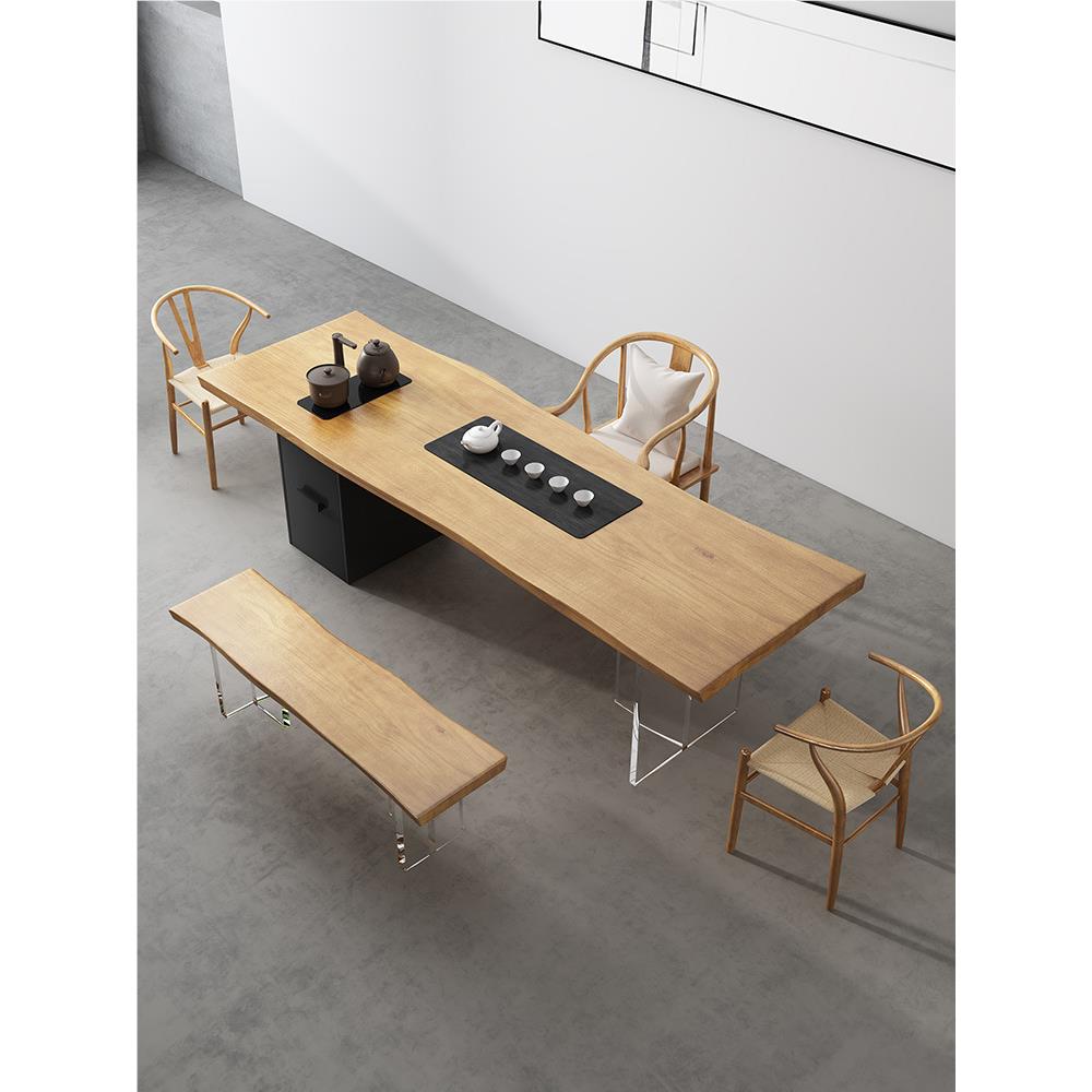 亚YN0723复克力实木桌原茶木大板桌简约现代几阳台客厅茶办公茶台