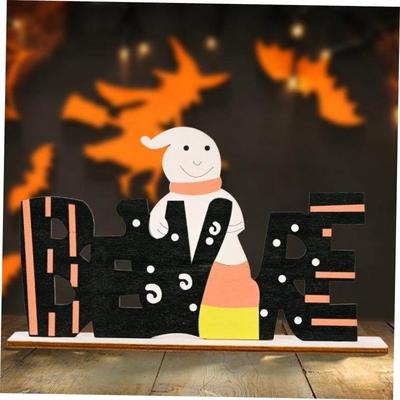 Halloween Wooden Letter Ornaments Non-Toxic Odorless