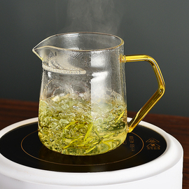 耐热玻璃泡茶杯公杯 茶漏一体绿茶杯 带过滤分茶器月牙公道杯