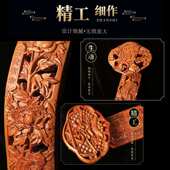 木雕如意摆件桃木客厅办公室酒柜玄关装 饰实木工艺品乔迁开业送礼