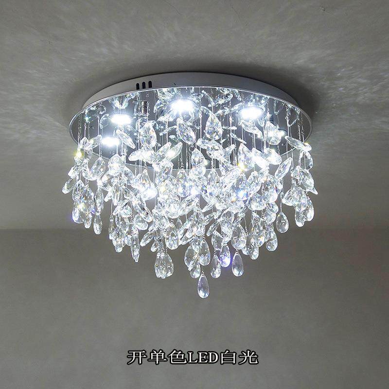 新款简欧轻奢水晶麦穗圆形主次卧室房间餐厅入户花园吸顶婚庆灯饰