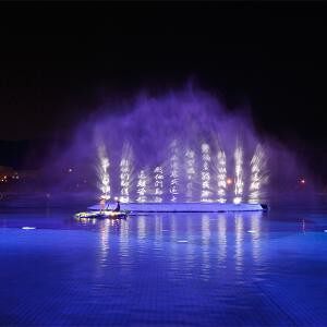 音乐喷泉商业激光数码水幕电影水景水幕墙流水喷泉瀑布网红投影