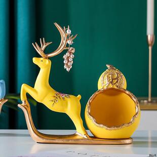 创柜意鞋 饰品摆件乔迁新关居 入户门代口5588玄钥匙收纳盒现麋鹿装