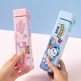 汽车造型文具盒男女童小学生铅笔盒笔袋三层大容量可爱帅气潮流卡通幼儿园男女生汽车一年级大容量双层铁笔盒