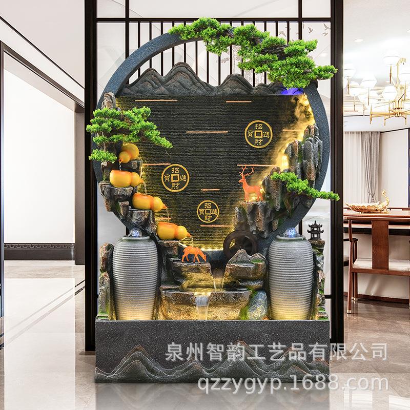 新款直销假山水幕墙鱼缸招财水幕墙循环流水摆件屏风落地庭院阳台