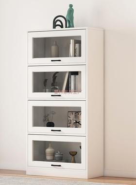 实木书柜书架落地置门物架带玻璃防儿BJC童玩具尘摆件纳柜组合收