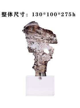 创意新中式禅意透明树脂雕塑摆件别墅样板房客厅玄关电视柜装饰品