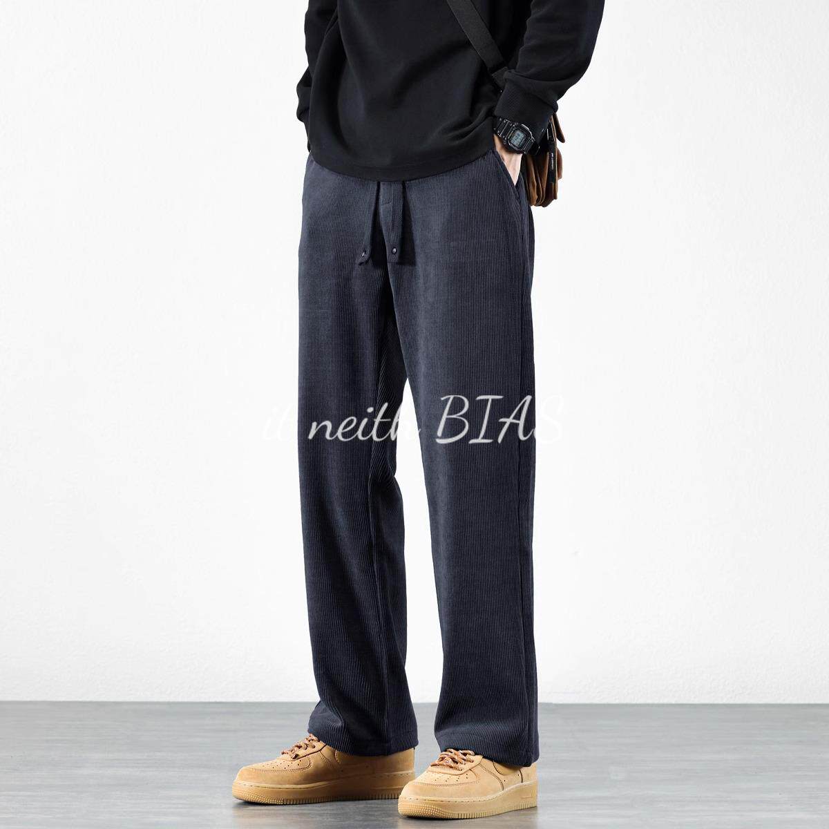 it neith BIAS灯芯绒休闲裤子男秋冬款2024新款宽松直筒卫裤百搭