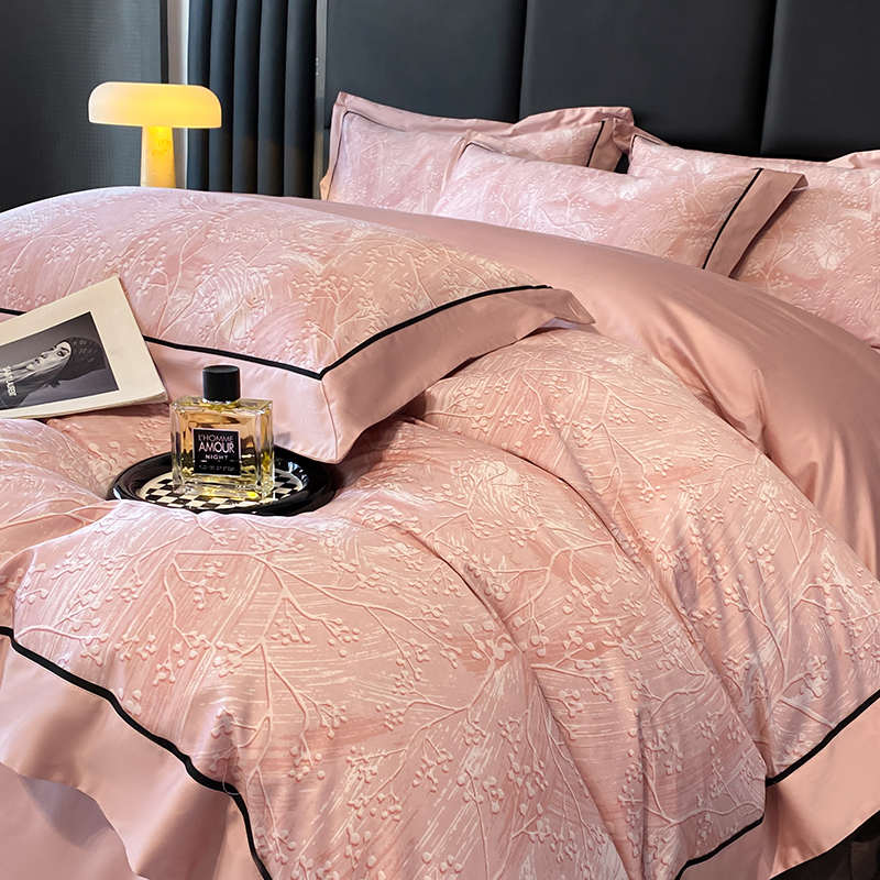 轻奢160支纯棉田园印花四件套全棉床单被套床笠新款高端床上用品