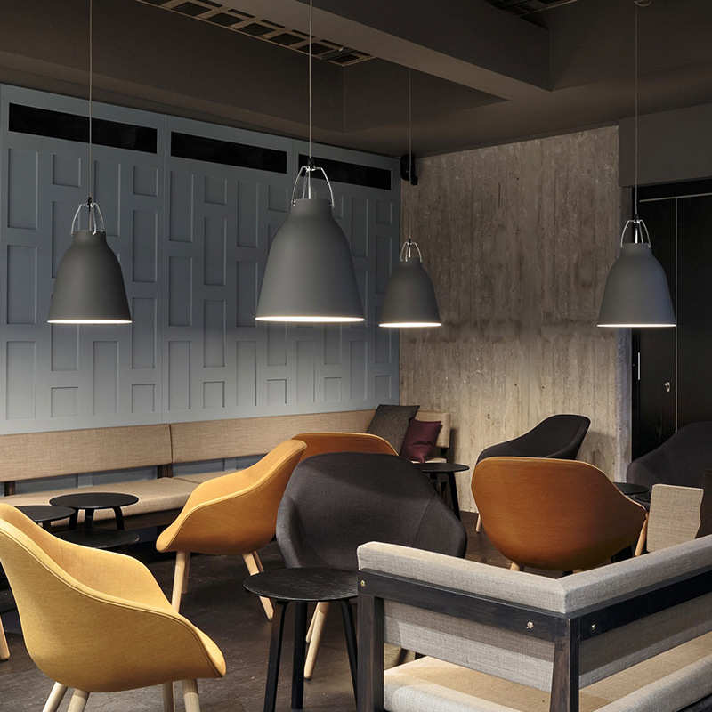 现代简约咖啡厅吧台彩色吊灯北欧创意个性直筒奶茶店餐厅餐桌灯具