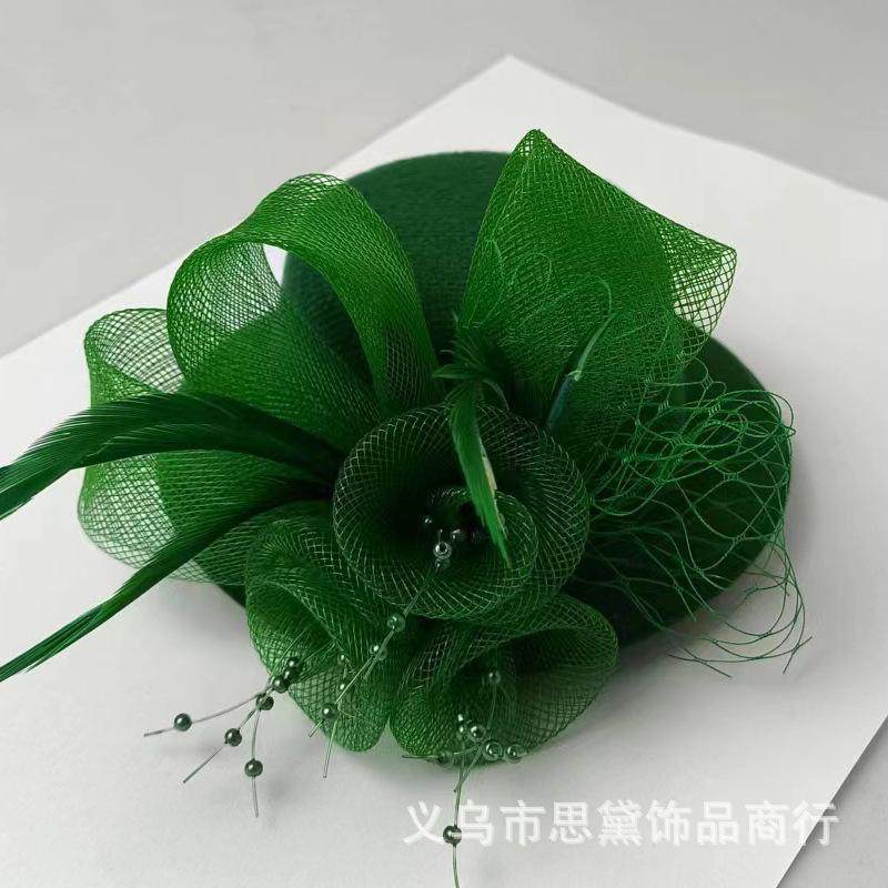 儿童小礼帽女复古时尚可爱羽毛头花舞台出走秀生日头饰发饰发夹