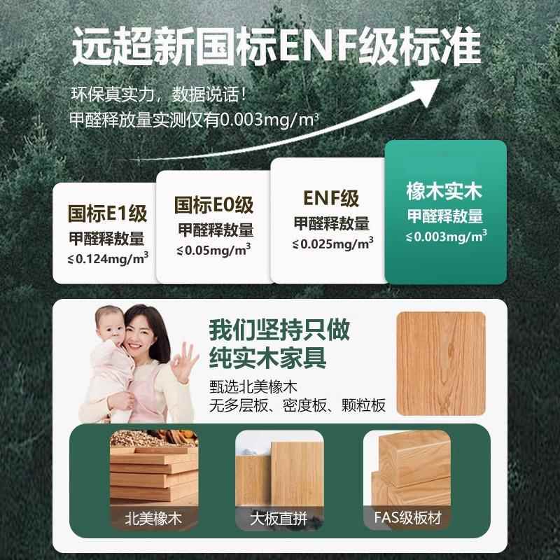 全实橡木衣柜柜带顶2.155448米3家.0高卧室用胡桃色木中古风大衣