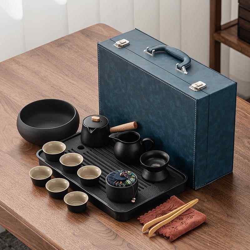 网红新款功夫旅行茶具套装家用全套茶盘便携整套上档次泡茶赵之郑