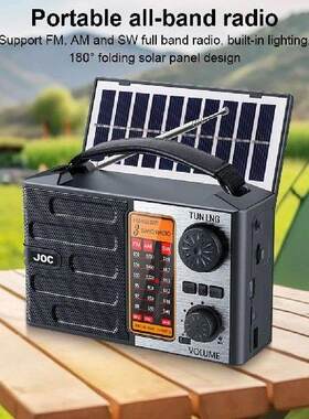 Solar Radio Portable AM FM SW Radio with Flashlight & BT