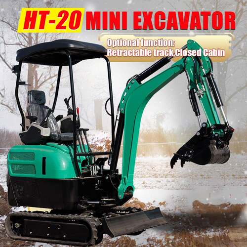 HT20履带挖掘机现货出口欧美多功能迷你小挖机Excavators2ton