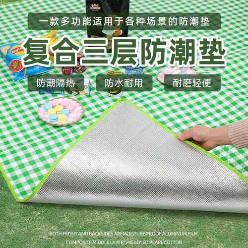野炊野营草地露营铝膜防水垫彩膜地垫铝模露营垫儿童野餐垫坐垫