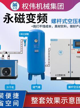 永磁变频螺杆空压机7.5KW/15/22/37千瓦空压机螺杆式空气压缩机组