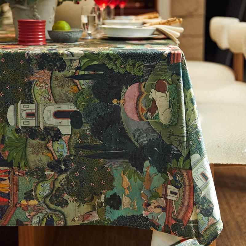 高档偏爱集复美式北欧中年古桌布古高级感奢过年台布田轻园新餐桌