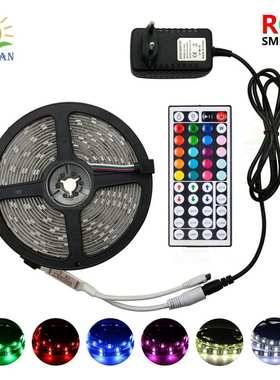 led灯带5050RGB套装滴胶防水七彩变色软灯条30灯44键迷你控制器