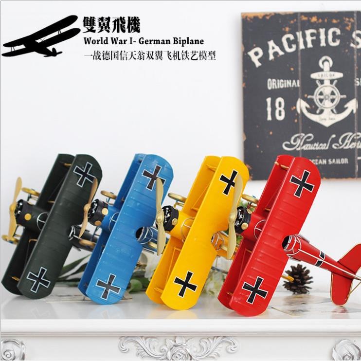 zakka家居家居装饰摆件铁艺工艺品复古做旧飞机模型创意装饰摆饰