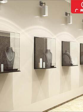 专业制作钢化玻璃珠宝展示柜弧形精品柜直柜壁柜厂家直销整店设计