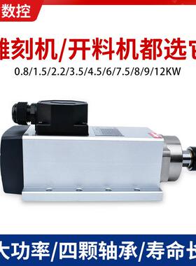 雕刻机冷主轴1.325/.风2/.0/3.5/4.5/5.5KW动力头开料电PMQ主轴