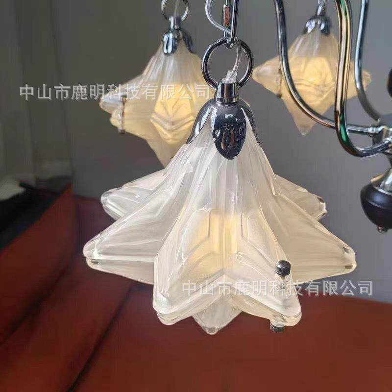 法式轻奢风玻璃吊灯中古风复古别墅客厅卧室酒店餐厅复式楼装饰灯