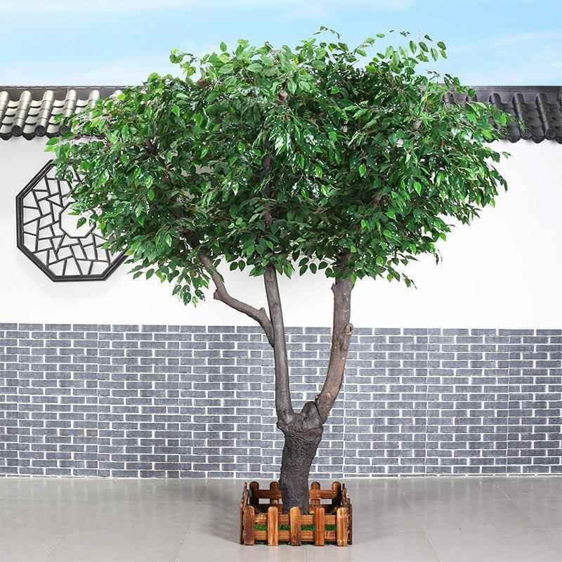 仿榕树仿10真物大型物装饰大真厅实木树仿真绿榕树植室内花假植树