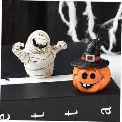 Halloween Novelty Pumpkin Candle Ghost Mummy Coffin Figurine