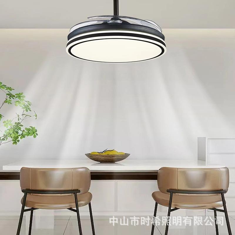 隐形风扇灯简客厅餐厅卧室全顶约电扇灯一体吸灯光谱581卧室灯具