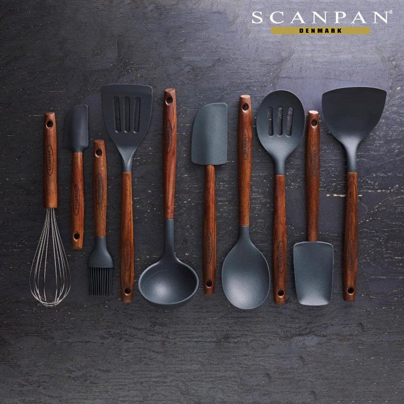 丹麦Scanpan进口硅胶/碳化灰木铲炒勺汤勺面点厨具家用厨用不伤锅