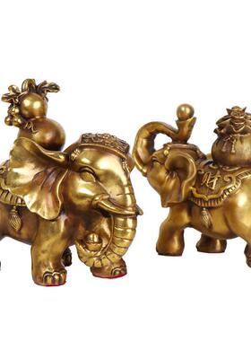 杨记福象铜摆件摆铜大象钱袋象福禄0117象家居件元宝象