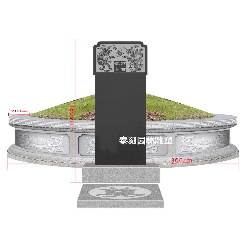 墓碑石碑土葬大理石坟围石坟包石豪华双人组合陵园公墓雪浪石