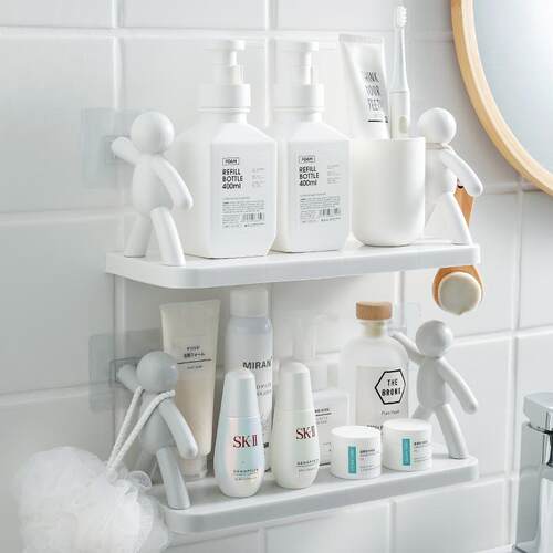 Mini Figurine Storage Rack, Wall-Mounted Bathroom Cosmetic O